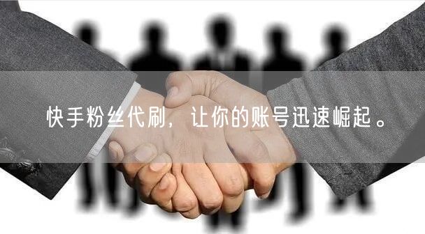 快手粉丝代刷,让你的账号迅速崛起。