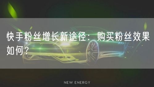 快手粉丝增长新途径:购买粉丝效果如何?