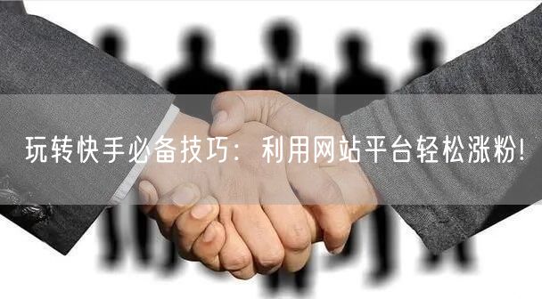 玩转快手必备技巧:利用网站平台轻松涨粉!