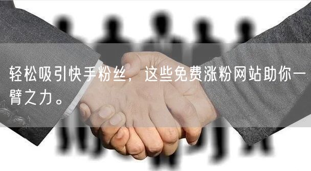 轻松吸引快手粉丝,这些免费涨粉网站助你一臂之力。