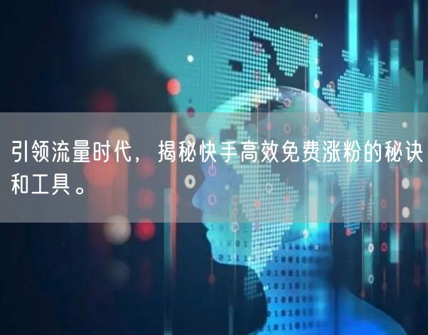 引领流量时代,揭秘快手高效免费涨粉的秘诀和工具。