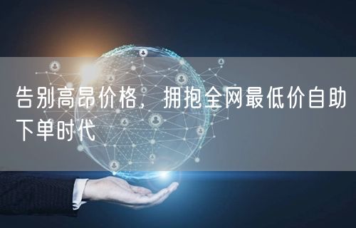 告别高昂价格,拥抱全网最低价自助下单时代