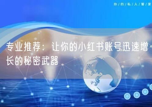 专业推荐：让你的小红书账号迅速增长的秘密武器